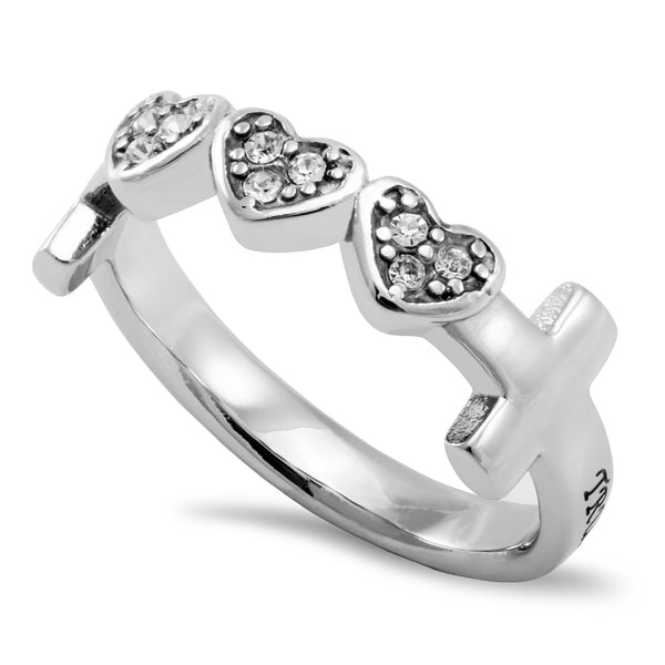 True Love Waits Abstinence Ring with Hearts