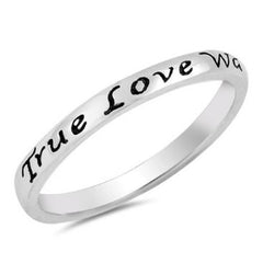 True Love Waits Ring, Sterling Silver Thin Band for Girls