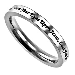 Turn Your Eyes Upon Jesus Ring Stainless Steel Band Ring Hymn Inspired