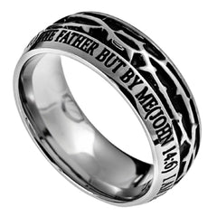 WAY TRUTH LIFE John 14:6 Men's Crown Of Thorns Ring, Stainless Steel