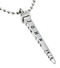 Men's Nail Cross Necklace John 14:6 WAY, TRUTH, LIFE, Stainless Steel Ball Chain