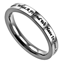 What A Friend We Have In Jesus Ring Stainless Steel Band Ring Hymn Inspired