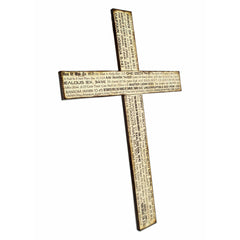 Wooden Cross with God's Names and Bible Verse Art - Big